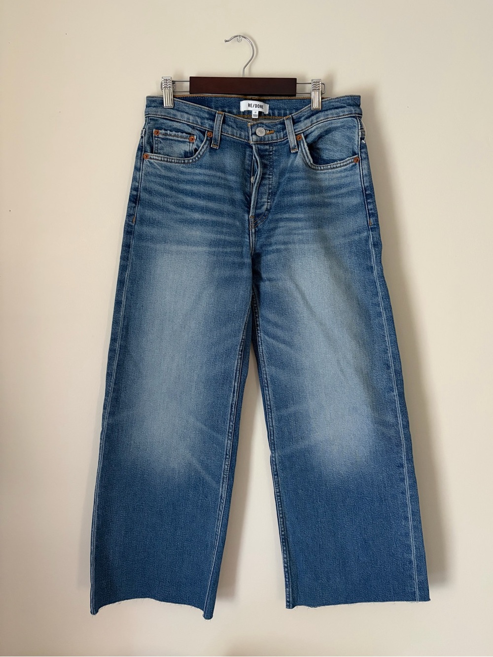 RE/DONE Comfort Stretch Wide Leg Crop Denim size 27